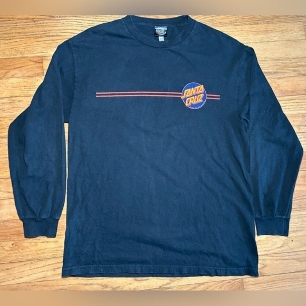 Y2K Santa Cruz Skateboards Long Sleeve Double Graphic Tee Large